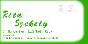 rita szekely business card